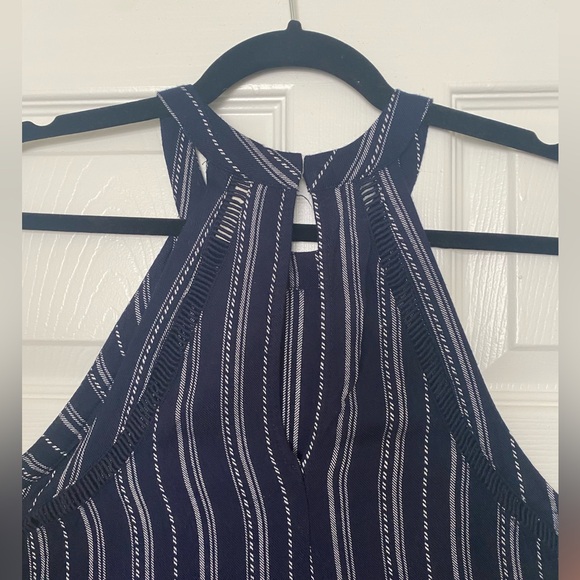Target Mossimo Women’s High Neck Tank | Navy & White Stripes | Medium - Picture 3 of 5